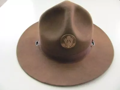 Us Military Drill Sergeants Hat Instructor Campaign F-40 7 1/8 Vintage Gc • $49.99