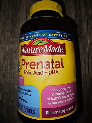 Nature Made Prenatal MULTI +DHA 200mg 150 Softgels EXP 7/25 • $19.99