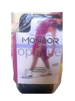 Mondor Footed Opaque Ice Skating Tights 3310 Girls Size 10-12 BLACK BRAND NEW • £9.49