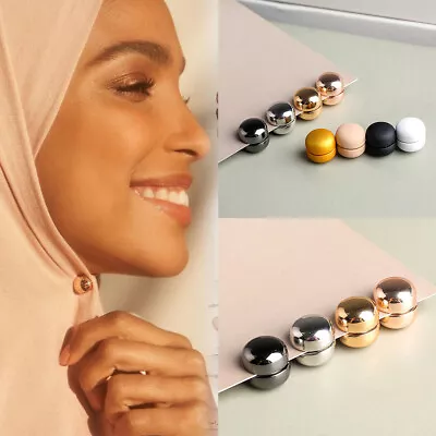 Women's No Hole Pins Brooch Fixed Magnet Hijab Clip Muslim Silk Scarf Buckles  • $2.71