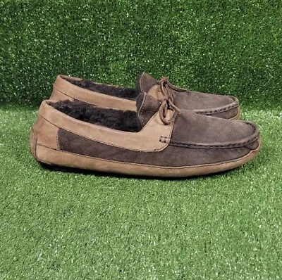 UGG Byron Leather Brown Sheepskin 5102 Comfort Slippers Mens Size US 13 • $48.71