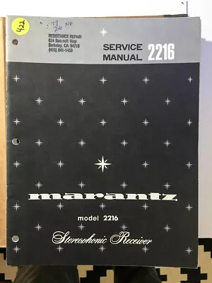 Marantz 2216 Receiver Service Manual *Original* • $27