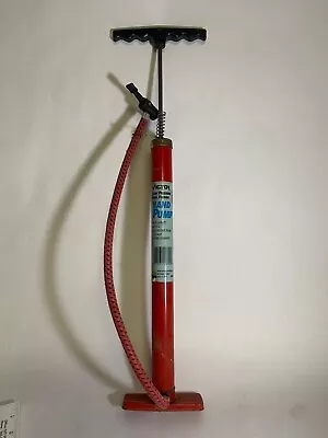 Vintage Bicycle Hand Tire Pump Air Pump Wood Handle WORKS! Bike Inflater 50 PSI • $27.89