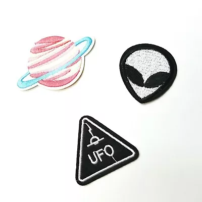 Celestial Outer Space Galaxy Iron-On/Sew-On Patch Embroidered Applique Alt • $2.72