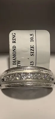1/2ct Mens Natural Diamond Channel Set Wedding Band Ring In 10k White Gold 10.5 • $650