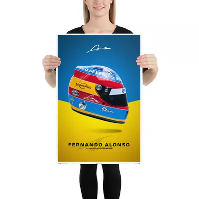 Fernando Alonso Renault El Plan Aston Martin Formula 1 One F1 Helmet Team Poster • $29.99
