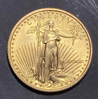 1990 $5 Gold American Eagle Coin 1/10 Oz Fine Gold ~ Mint Condition • $250