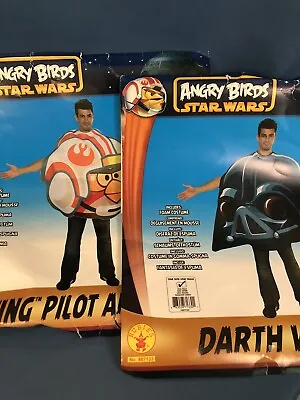 Lot 2 Angry Birds STAR WARS Darth Vader & X Wing Pilot LUKE Adult Costume ~ EXC • $29.99