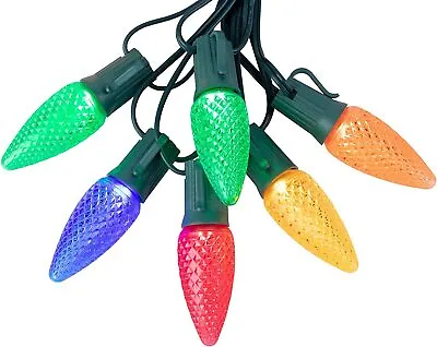 C9 Christmas Lights - Faceted Multicolor LED String Light Set - 25 Count - 25ft • $25.90