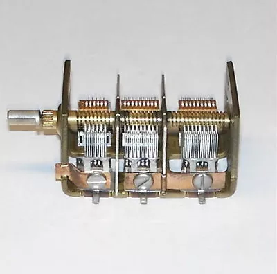 $48 • Buy = VERNIER MULTITURN = 3 Section VARIABLE Air Capacitor Vacuum Tube Radio Cap NOS