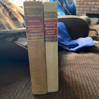 Lot Of 2 Walter J. Black Classic Club 1940’s HC Walden & Robinson Crusoe VG • $22