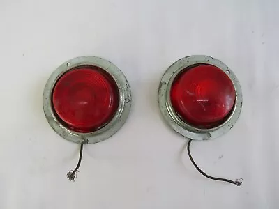 Pair Of Vintage Do Ray 1173 Side Red Round Clearance Lights Lamp • $39.99