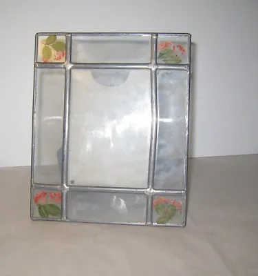 Attractive Glass Lead Came Flowers Photograph Frame Holder Desktop 6.25/7.5  • £24.06