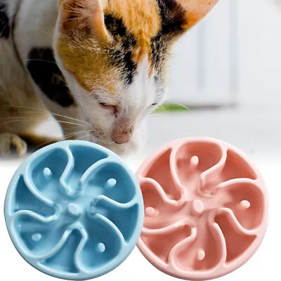 £4.49 • Buy Slow Feeder Dog Anti Slip Bowl Pet Feed Cat Puppy Lick Gulp Feeding No Bloating