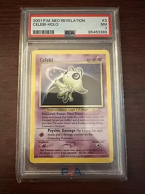 2001 Pokemon Celebi Neo Revelation Holo Rare 3/64 PSA 7 • $49.99