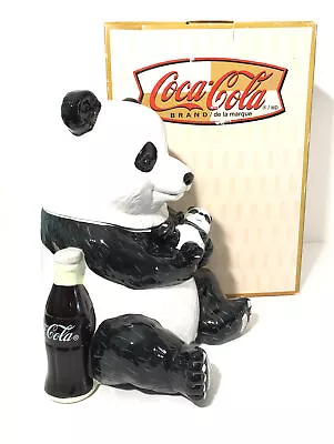 Vintage 2000 Coca-Cola Panda Family Ceramic 9.75” Cookie Jar- In Box. Coke. • $120
