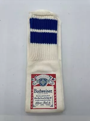 Vtg BUDWEISER TUBE BASKETBALL SOCKS  🔵 Blue STRETCHABLE  RARE 🆕 • $34.25