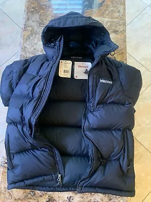 Marmot Mens Guides Down Hoody Coat Puffer Jacket Medium Black • $75