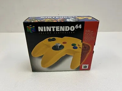 NINTENDO 64 CONTROLLER ORIGINAL BOX ONLY Vintage N64 Empty Video Game Yellow 90s • $55