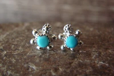$27.99 • Buy Zuni Indian Sterling Silver Turquoise Turtle Post Earrings! R. Lalio