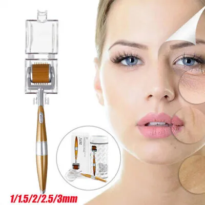 1-3mm ZGTS Titanium Micro Needle Derma Roller Anti-Ageing Acne Wrinkle Treatment • £9.55