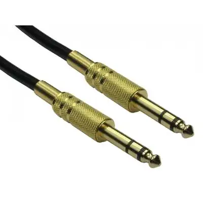 6.35mm Stereo JACK CABLE 1/4  Male HI QUALITY Gold Metal Short 50cm To Long 20m • £5.19
