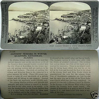 Keystone Stereoview Cannery Tenders Ketchikan Alaska 600/1200 Card Set #1080 • $2.99