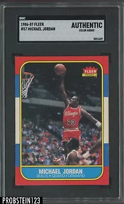 1986-87 Fleer Basketball #57 Michael Jordan RC Rookie HOF SGC GREAT INVESTMENT • $0.99