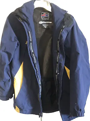 SESSIONS Mens Medium GORETEX SNOWBOARDING Jacket Summit Series Removable Hood • $29.95