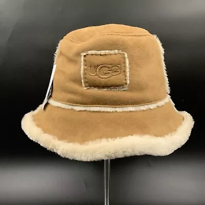 Ugg Genuine Shearling Bucket Hat Womens Size S/m Chestnut Sheepskin • $135