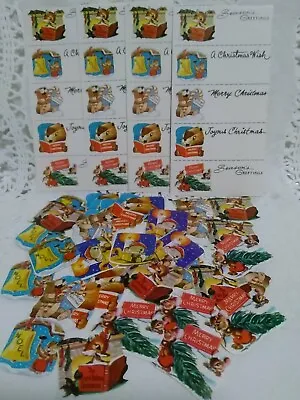 $17.95 • Buy 54 Vintage Christmas Gift Tags Seals Woodland Creatures Deer Squirrel Fox Mouse