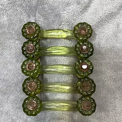 Lot Of 12 Vintage Purple & Green Color Depression Glass Cabinet Handles Pulls • $189.88