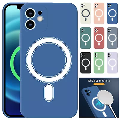 $11.40 • Buy For IPhone 14 13 Pro Max 12 11 Mag Safe Case Liquid Silicone Slim Magnetic Cover