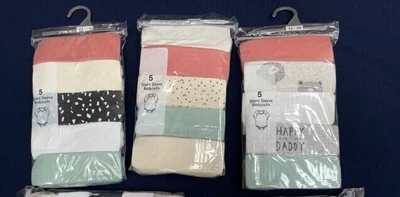 £9.99 • Buy 5pcs Pack Cotton Short Sleeve Boy Bodysuits, Romper Size Upto 24 Months