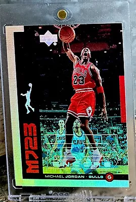 Michael Jordan Card REFRACTOR RAINBOW HOLO FOIL RARE INSERT BULLS JERSEY #23 🔥 • $63.46