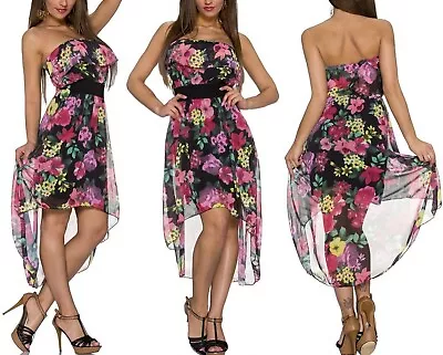 Sexy Miss Ladies Mullet Chiffon Mini Dress Bandeau Valance Flower SX/S • $31.85