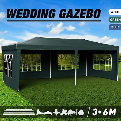$118.90 • Buy Marquee Gazebo 3x6M Outdoor Tent Camping Wedding Party Canopy W/Side Wall&Window