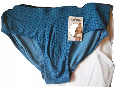 Jockey Mens Supersoft 2 Mid Rise Briefs  Navy Turquoise Blue Size XL 8500 No Fly • $7.97