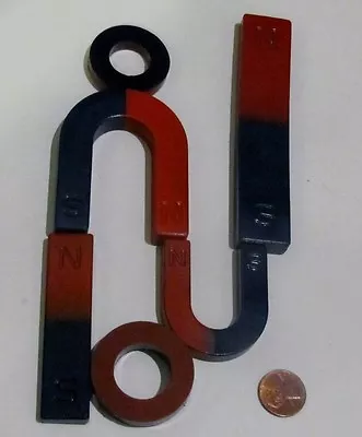 Pair Of Magnet Magnetic Horseshoe U-shape Bar Circular Painted Set Of 2 New • $8.26
