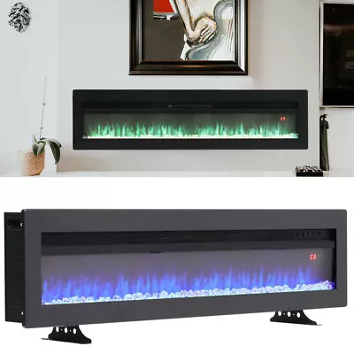 40  Wall Recessed Insert Electric Fire Fireplace 9 Flame Remote Free Stand Stove • £179.95