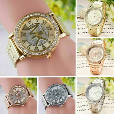 Women Ladies Girl Bling Silver Diamond Rhinestone Quartz Wrist Watches Xmas Gift • $15.19