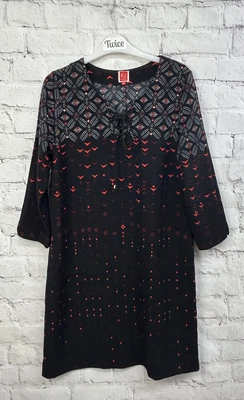 £7.99 • Buy MISS CAPTAIN Black & Red Printed Tunic Dress Size 40 Uk 12