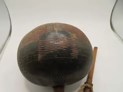 Vintage Original Hand CARVED  Wooden  Maracas Set Of 1    10 INCHES   ONLY 1 • $9.99