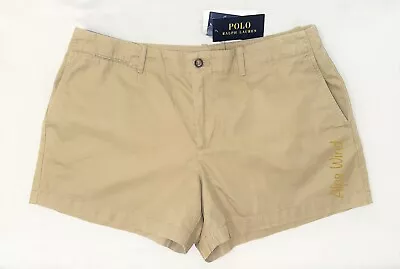 Polo Ralph Lauren Women's Khaki Twill Chino Short Blue Pony SZ. 16 NWT$79.50 • $24.99