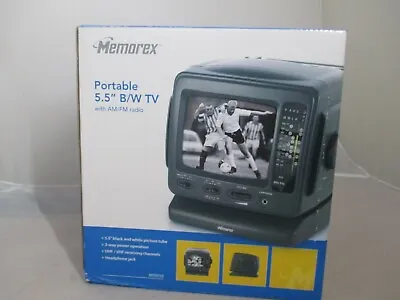 Memorex MT0550 Portable 5.5” B / W TV Radio Gaming Tailgating NEW In BOX Vintage • $45.50