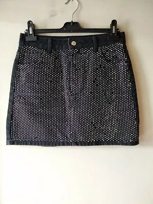 £11 • Buy Topshop Denim Embellished Mini Skirt UK 12