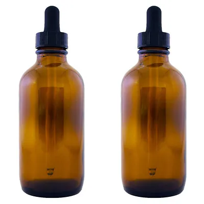 4 Fl Oz Amber Glass Bottle W/ Glass Dropper - Multi-packs With FREE SHIPPING! • $6.99