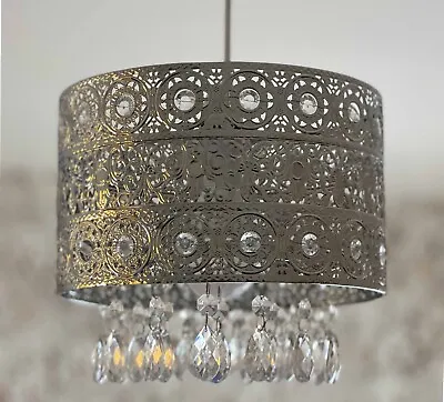 Moda Gem Ceiling Light Shade Chandelier Pendant With Clear Acrylic Beads • £16.49