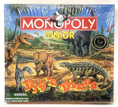 Vintage 1998 Monopoly Junior Dig'n Dinos Game Parker Brothers 90's *New Sealed* • $38.95