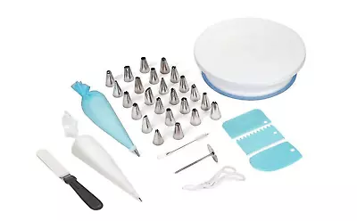 45pc Cake Decorating Supplies With Cake Turntable Kit Baking Supply • £6.64